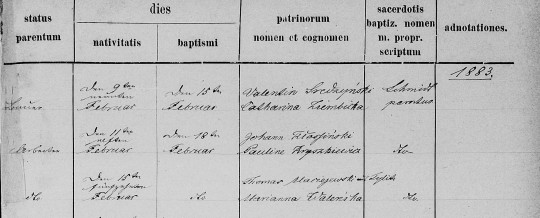 1883 Anton Maciejewski baptism dates